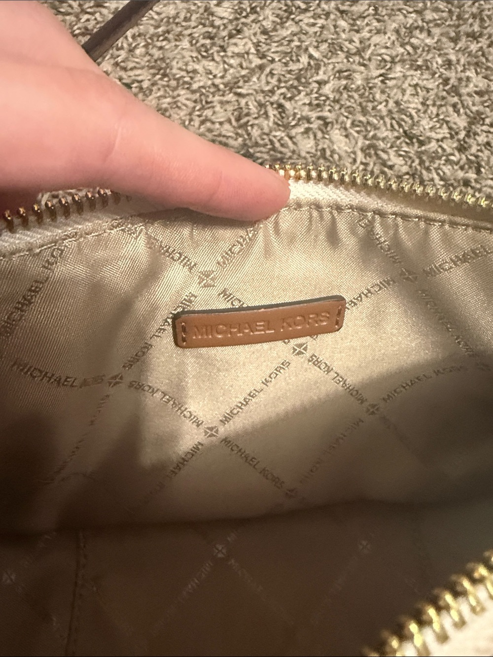 Michael Kors Beige/White MK Crossbody Bag with Wallet - Picture 4 of 11